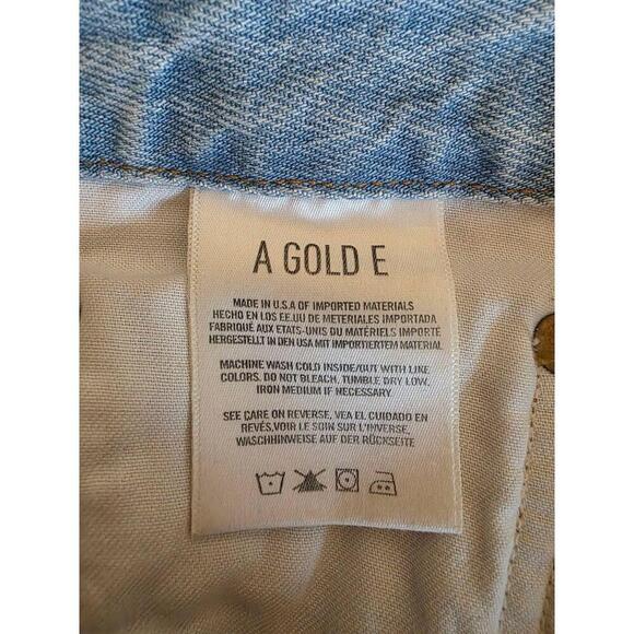 AGOLDE Skirt Womens 24 Blue Denim Mini Asymmetrical Distressed Frayed - Picture 5 of 7